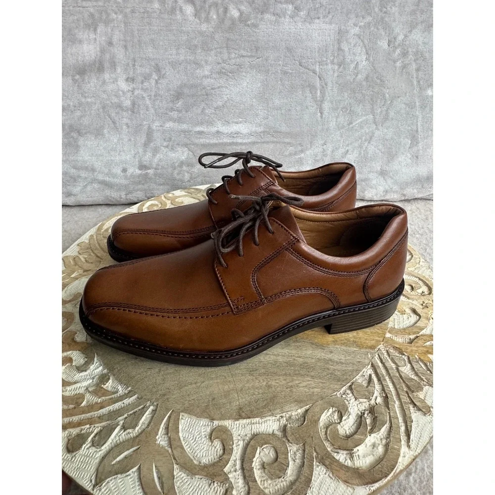 Johnston‎ & Murphy Mens Tan Leather Bicycle Toe Dress Shoes 20-4886 Size 9.5 M